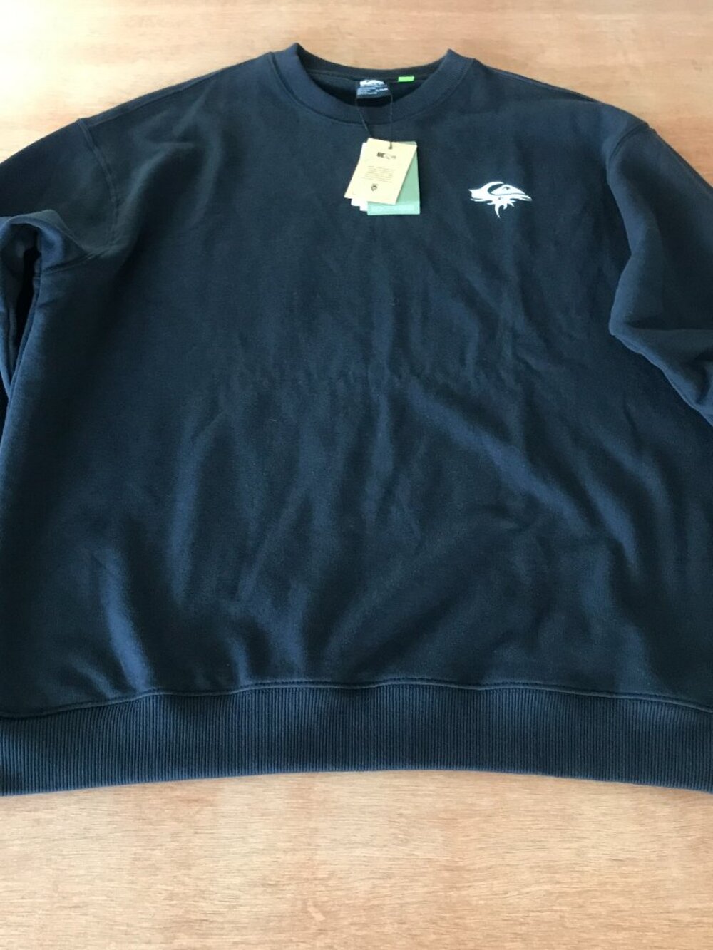 Quicksilver Sweatshirt Men XL Black Crew Neck Graphic Logo Long Sleeve Stretch